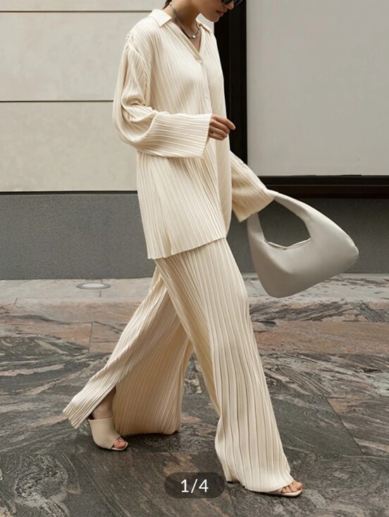 Commense Pants - Commense Oversized Leisure Pleat Pocket Pants Off White Medium